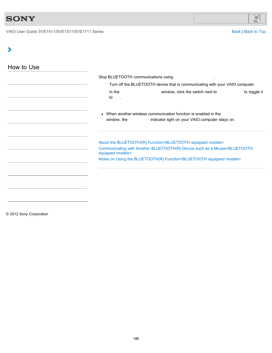 Click to search, How to use | Sony SVE141190X User Manual | Page 186 / 367