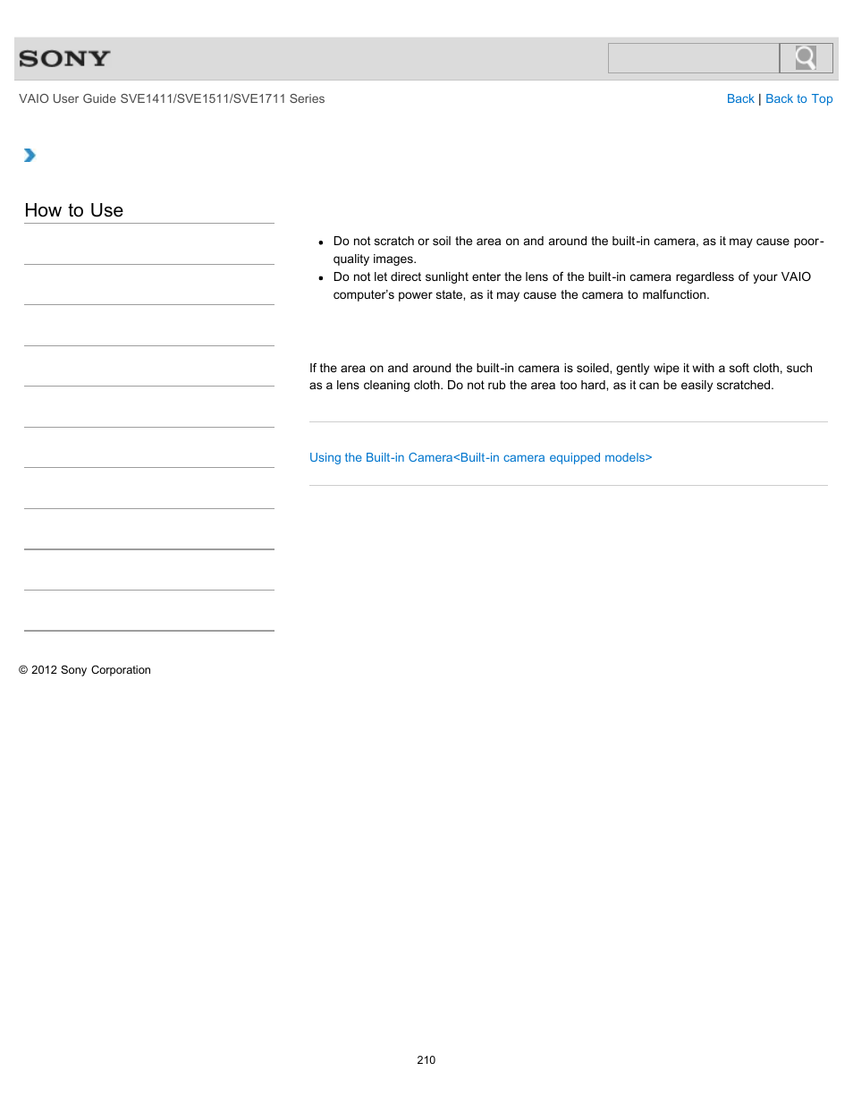 How to use | Sony SVE141190X User Manual | Page 210 / 367