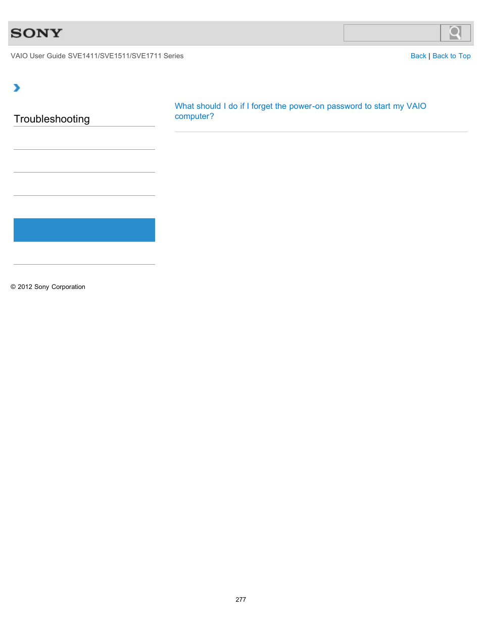 Bios, Troubleshooting | Sony SVE141190X User Manual | Page 277 / 367