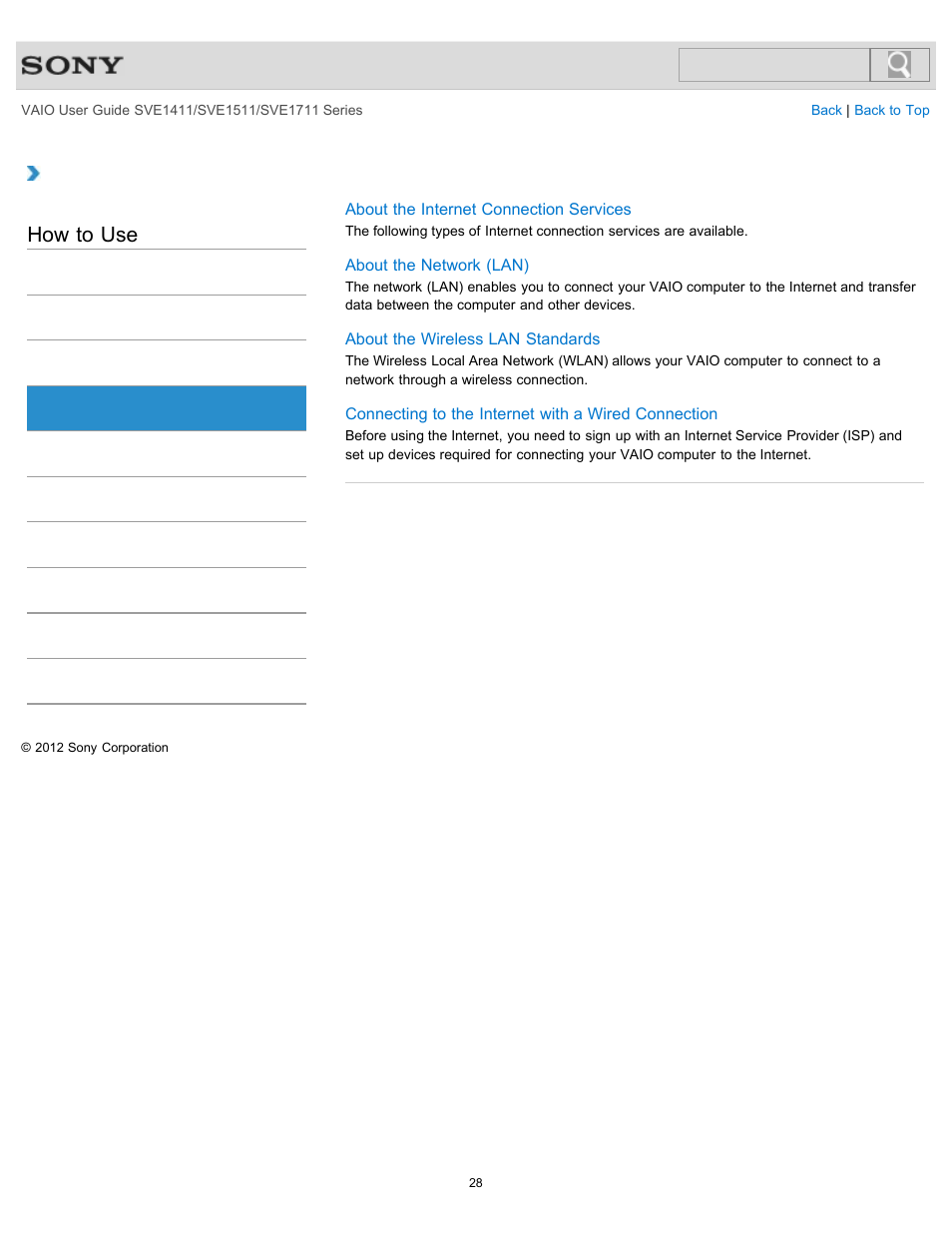 How to use | Sony SVE141190X User Manual | Page 28 / 367