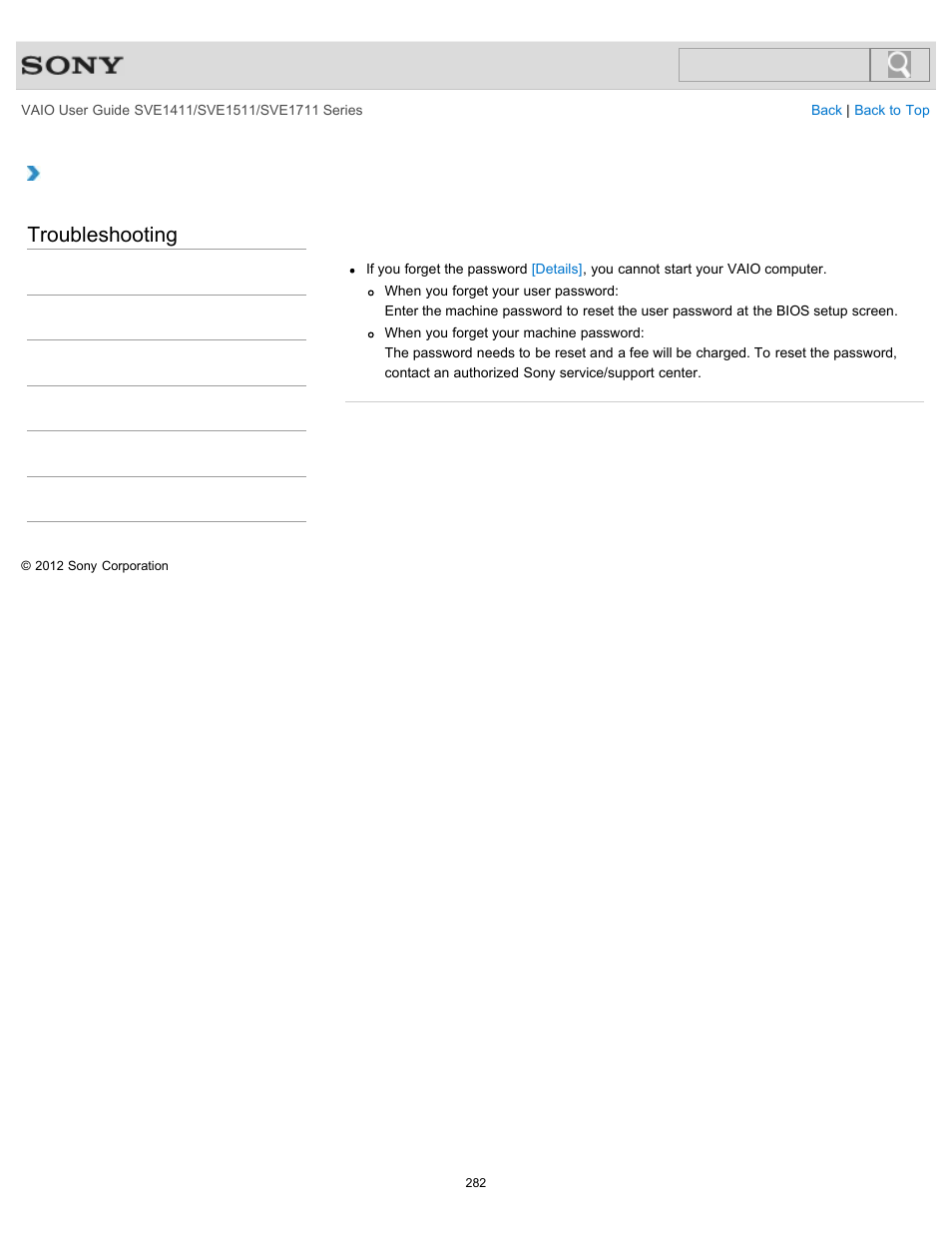 Computer, Troubleshooting | Sony SVE141190X User Manual | Page 282 / 367