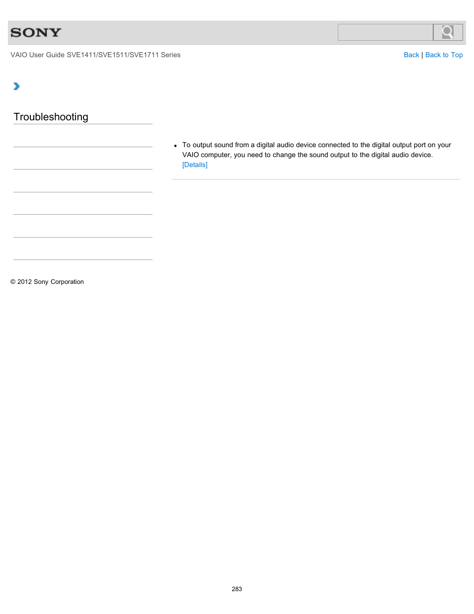 Troubleshooting | Sony SVE141190X User Manual | Page 283 / 367