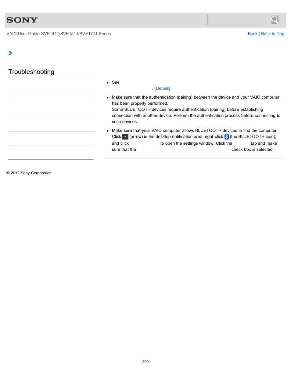 Computer, Troubleshooting | Sony SVE141190X User Manual | Page 290 / 367