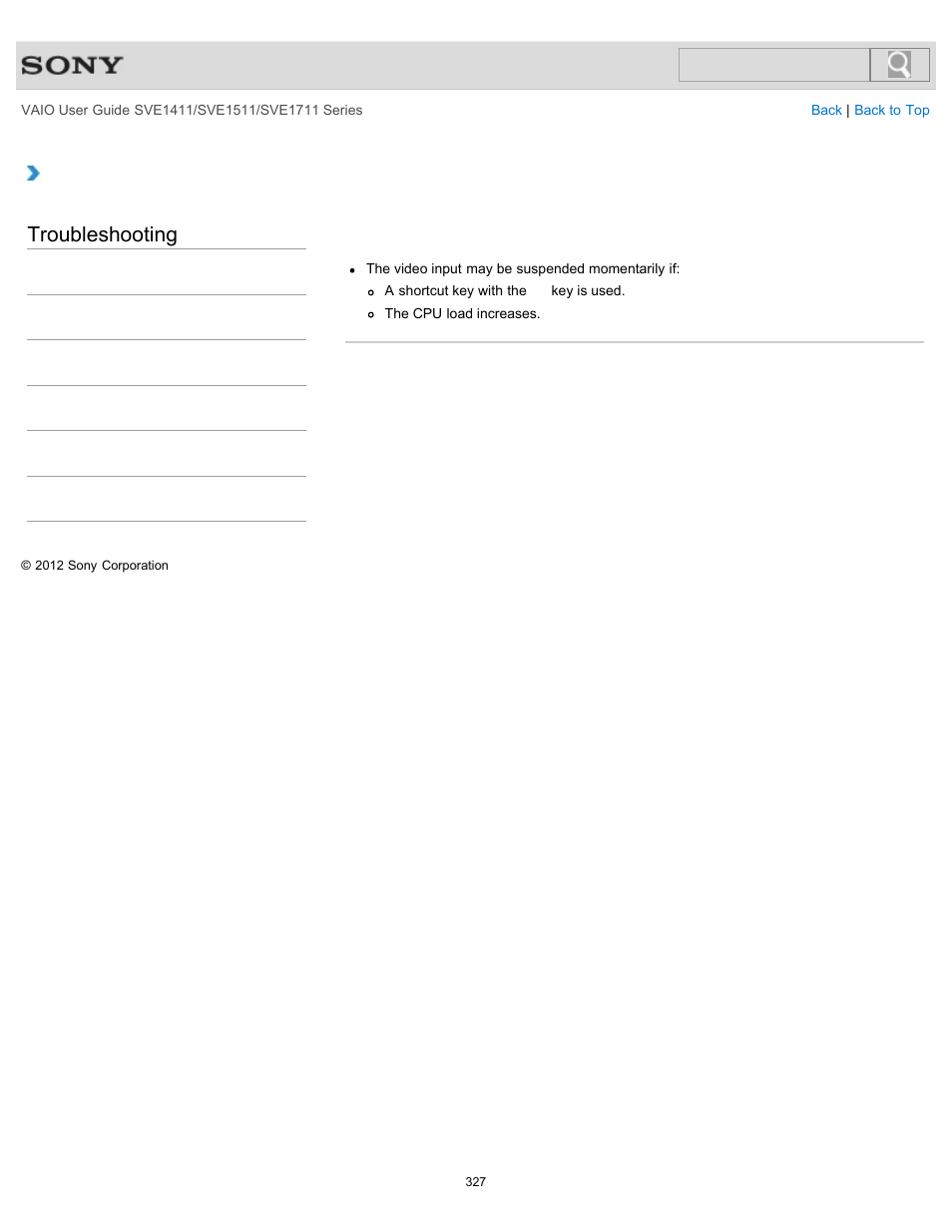 Troubleshooting | Sony SVE141190X User Manual | Page 327 / 367