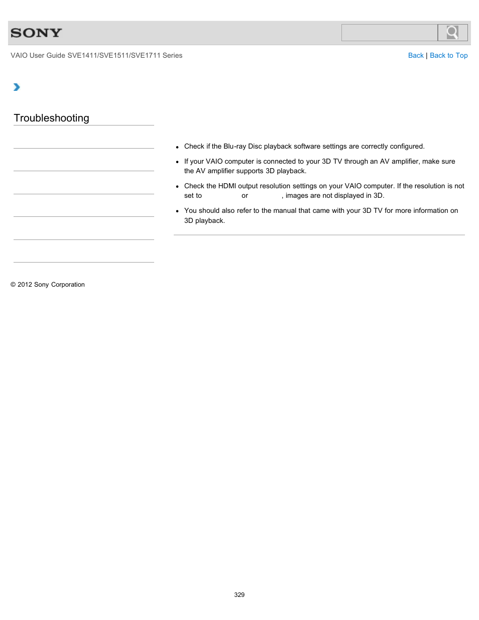 Troubleshooting | Sony SVE141190X User Manual | Page 329 / 367