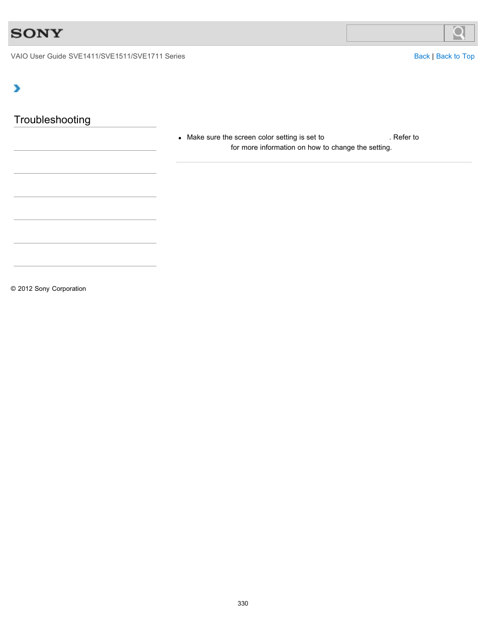 Troubleshooting | Sony SVE141190X User Manual | Page 330 / 367