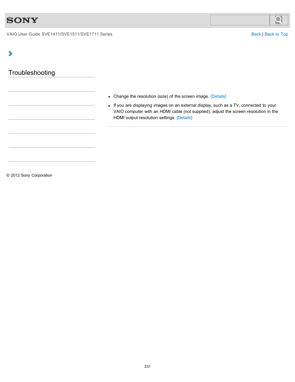 Troubleshooting | Sony SVE141190X User Manual | Page 331 / 367