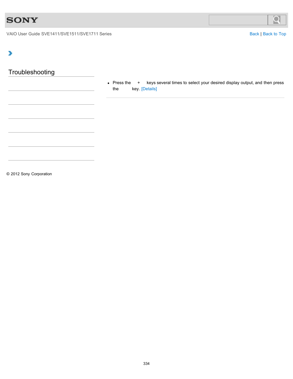 Screen, Troubleshooting | Sony SVE141190X User Manual | Page 334 / 367