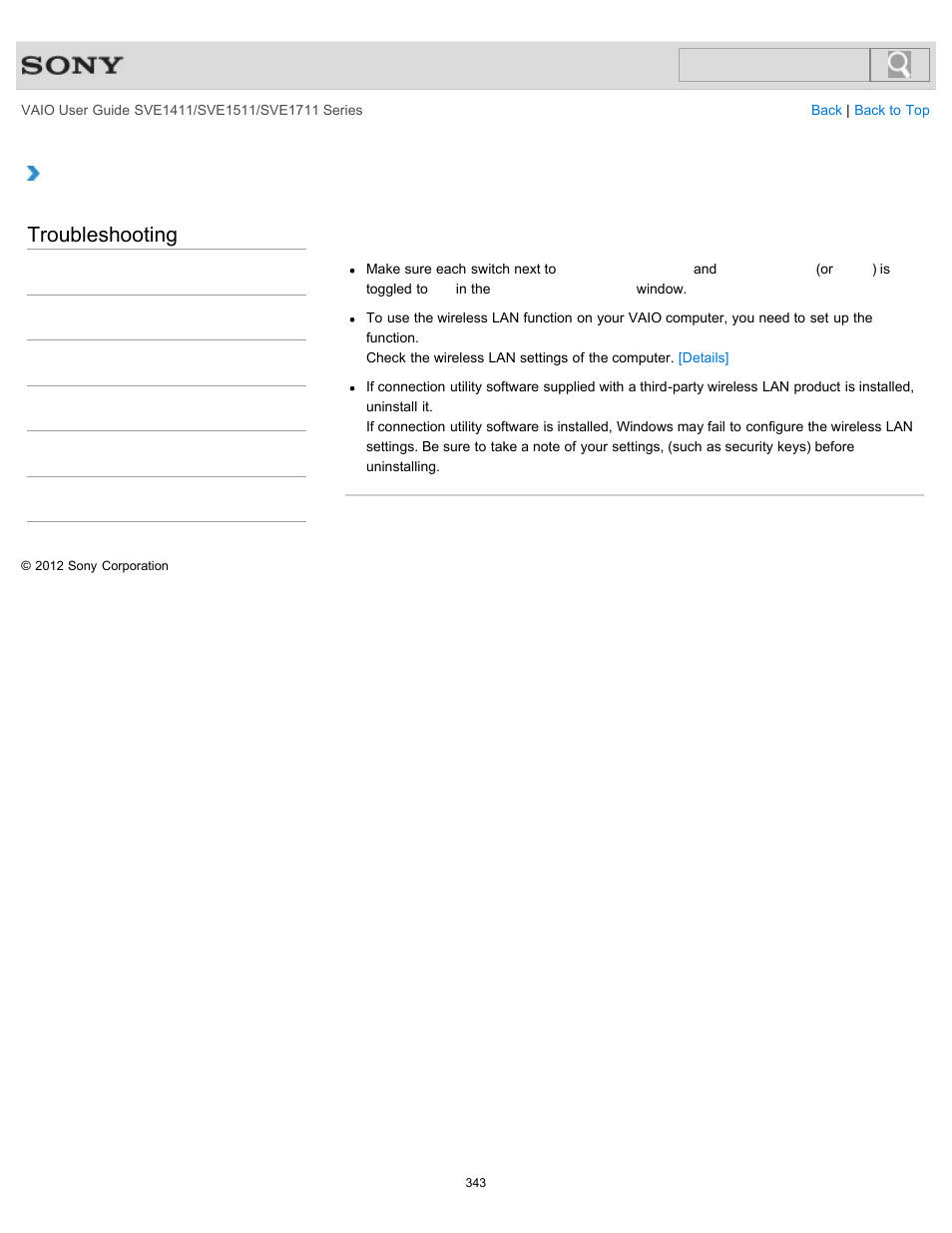 Details, Troubleshooting | Sony SVE141190X User Manual | Page 343 / 367