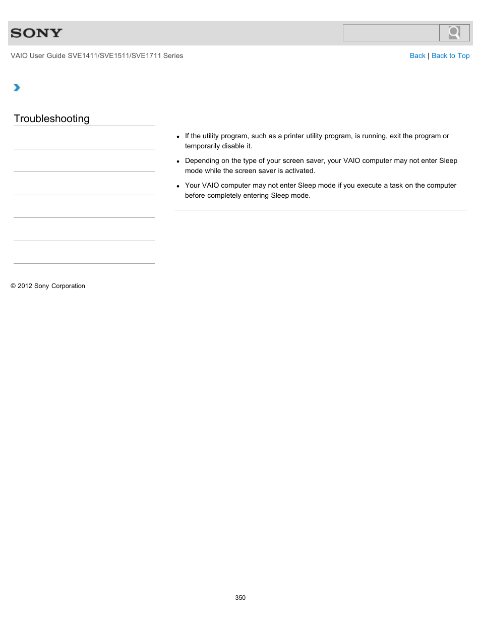 Troubleshooting | Sony SVE141190X User Manual | Page 350 / 367