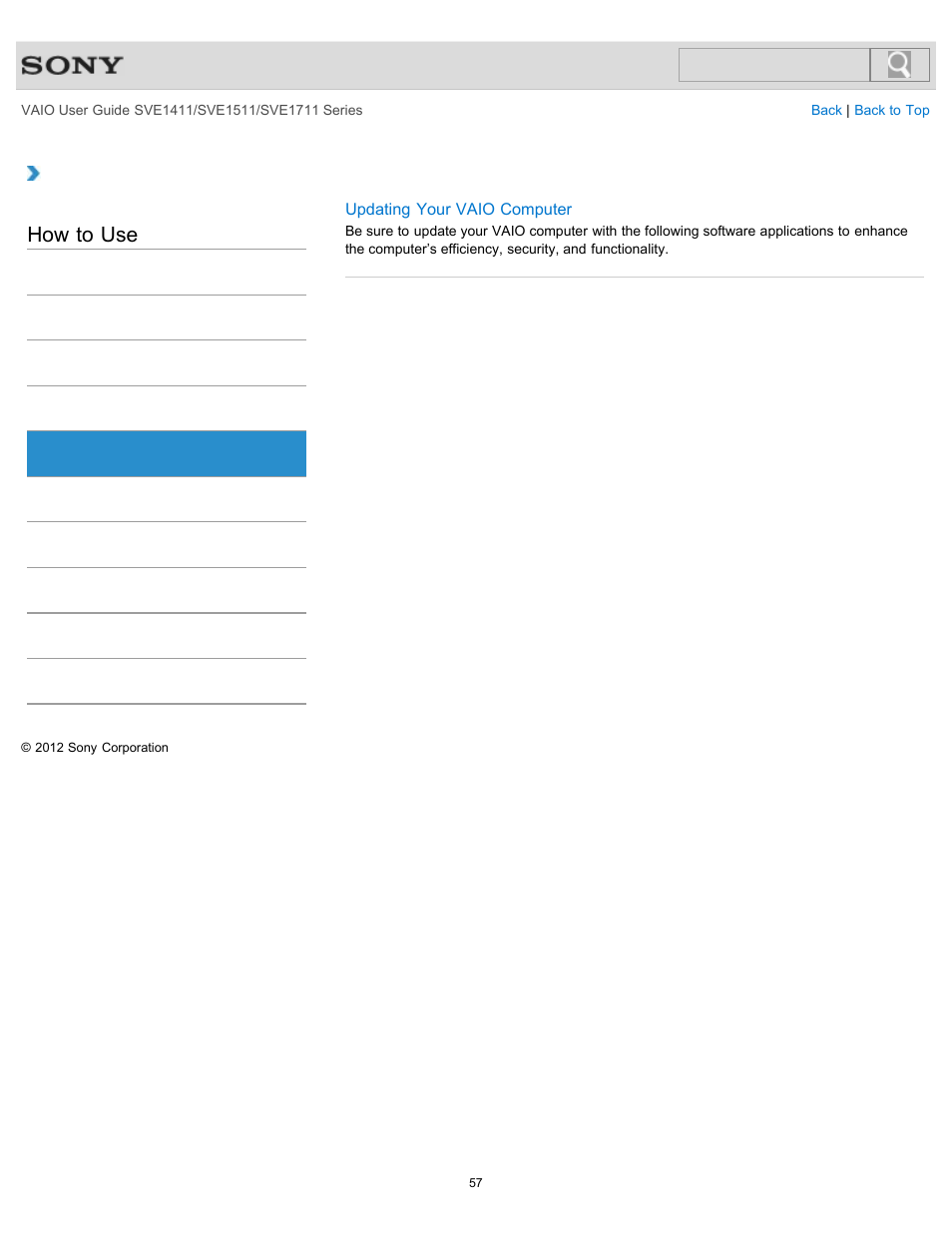 Security, How to use | Sony SVE141190X User Manual | Page 57 / 367