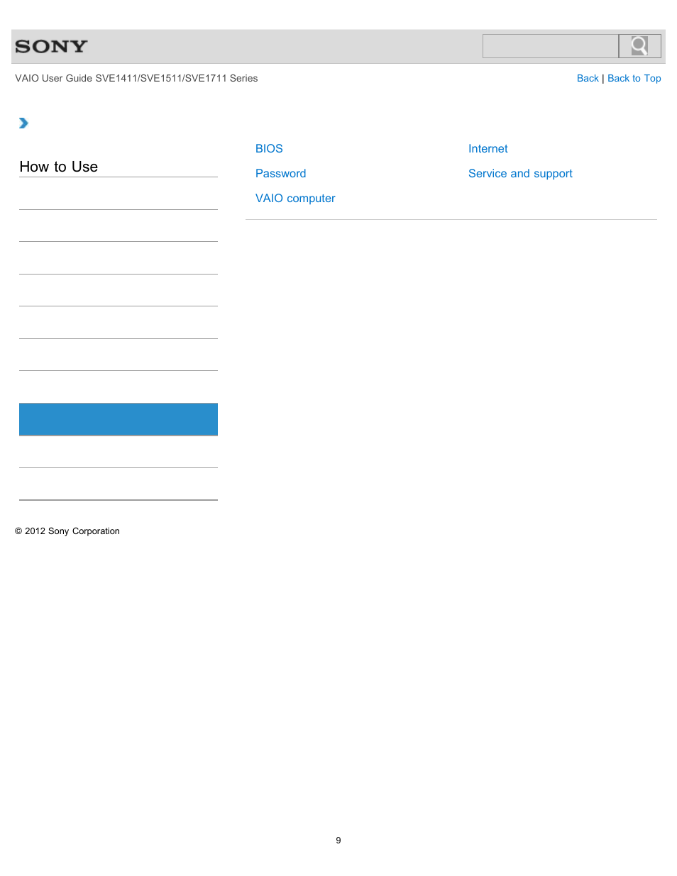 Security, How to use | Sony SVE141190X User Manual | Page 9 / 367