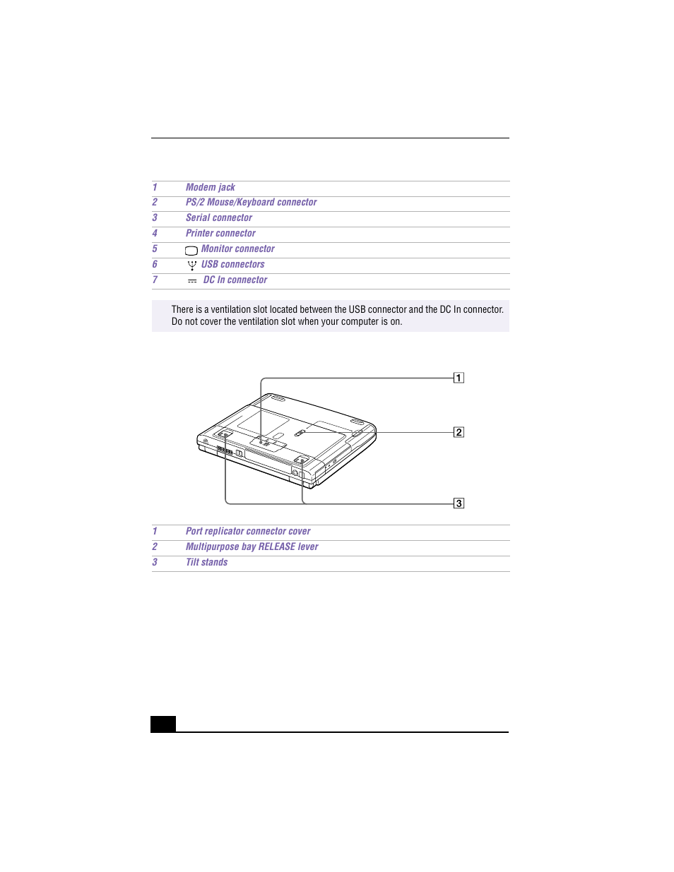 Bottom | Sony PCG-F640 User Manual | Page 24 / 122