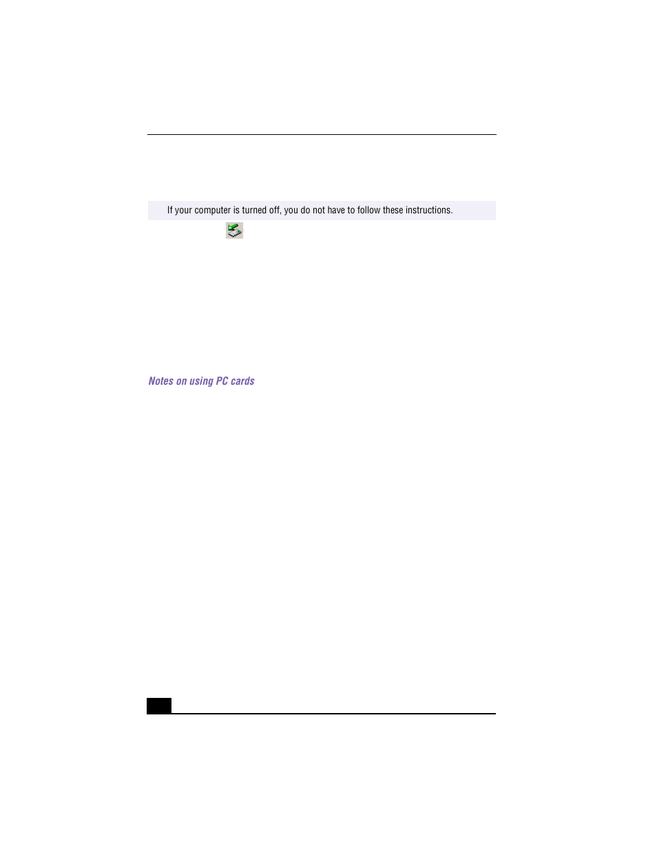 To remove a pc card, 1 double-click in the system task tray, 4 confirm the device and click ok | Notes on using pc cards | Sony PCG-F640 User Manual | Page 50 / 122