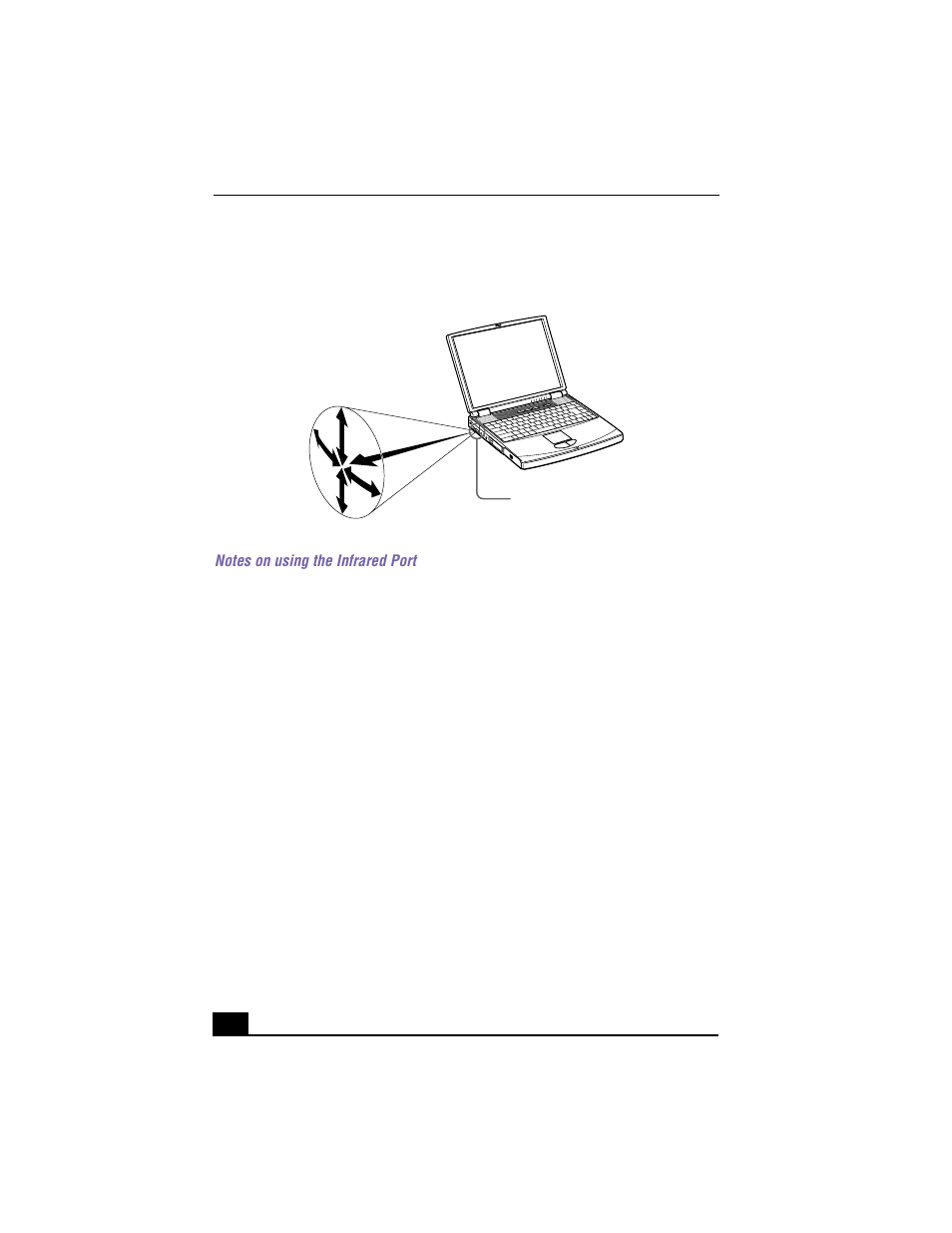 Infrared range, Notes on using the infrared port, Using a second battery pack | Sony PCG-F640 User Manual | Page 52 / 122