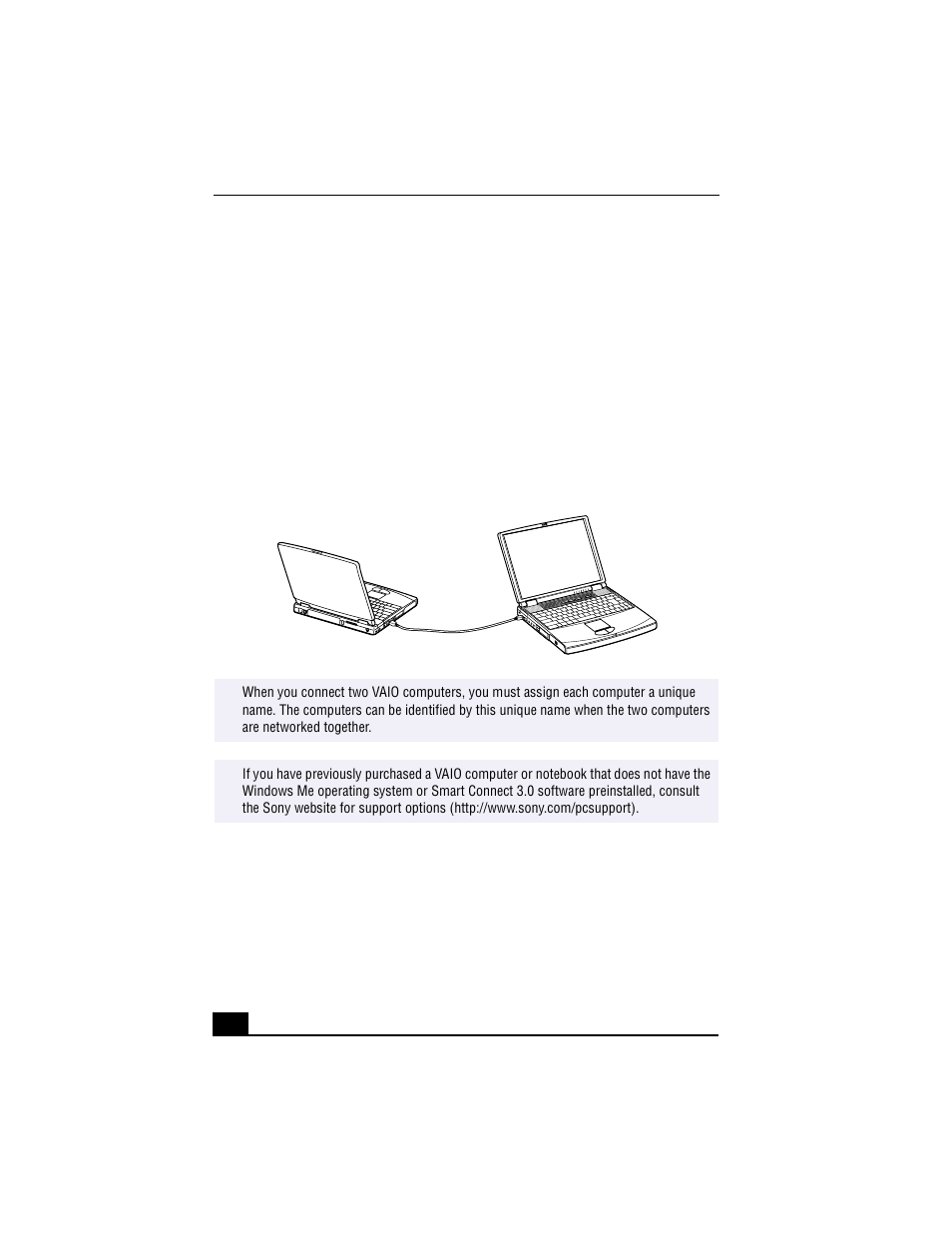 Using smart connect, Windows me, Connecting with an i.link cable | Sony PCG-F640 User Manual | Page 58 / 122