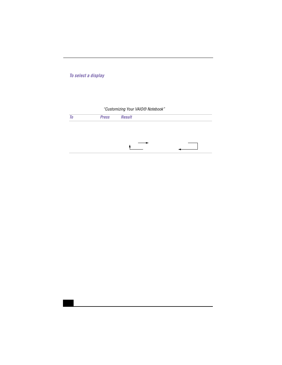 To select a display | Sony PCG-F640 User Manual | Page 68 / 122