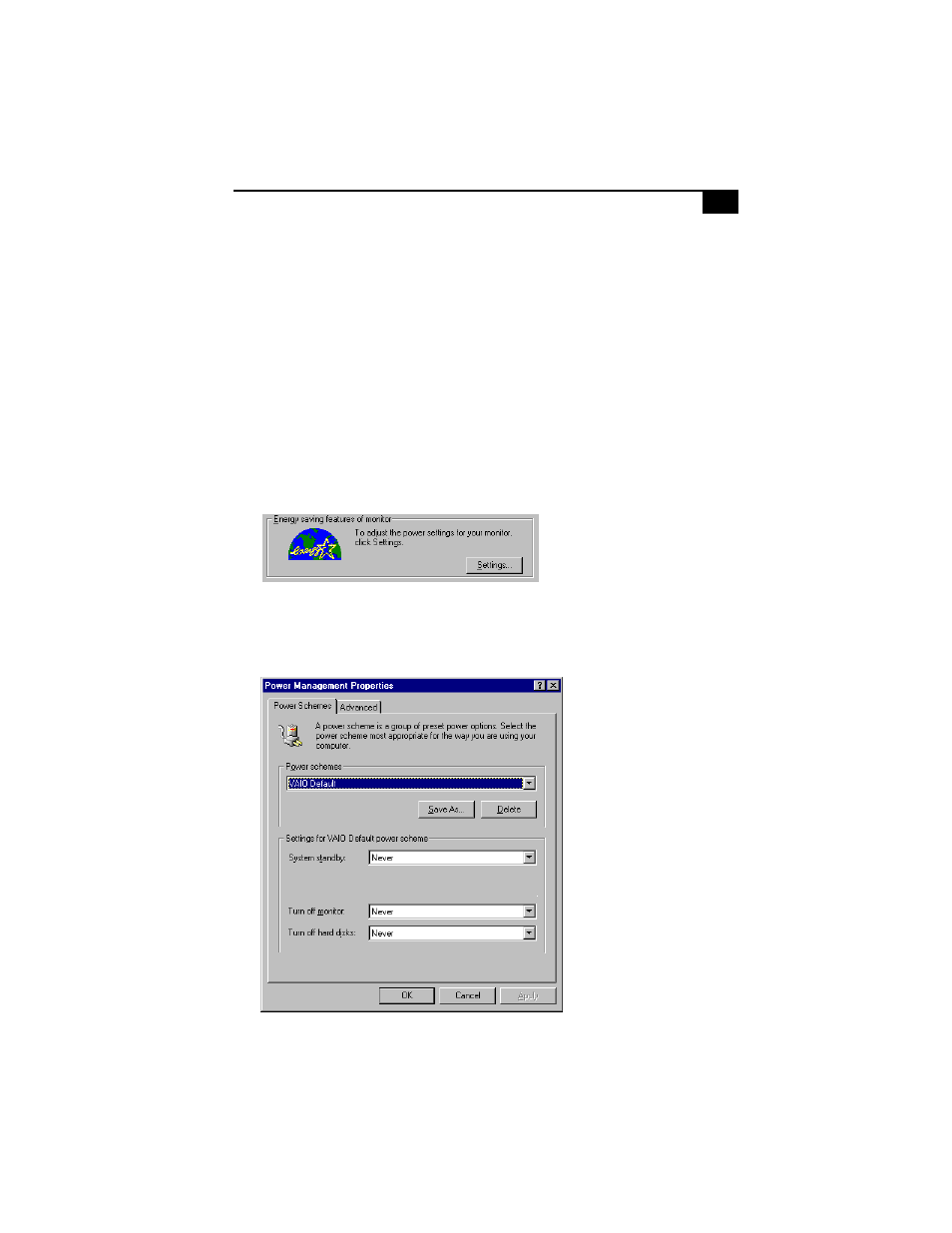 Changing the display's power management settings | Sony PCV-R532DS User Manual | Page 25 / 114