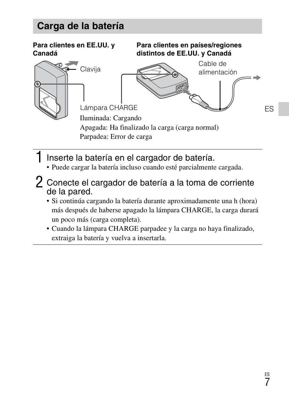 Carga de la batería | Sony DSC-W610 User Manual | Page 31 / 52