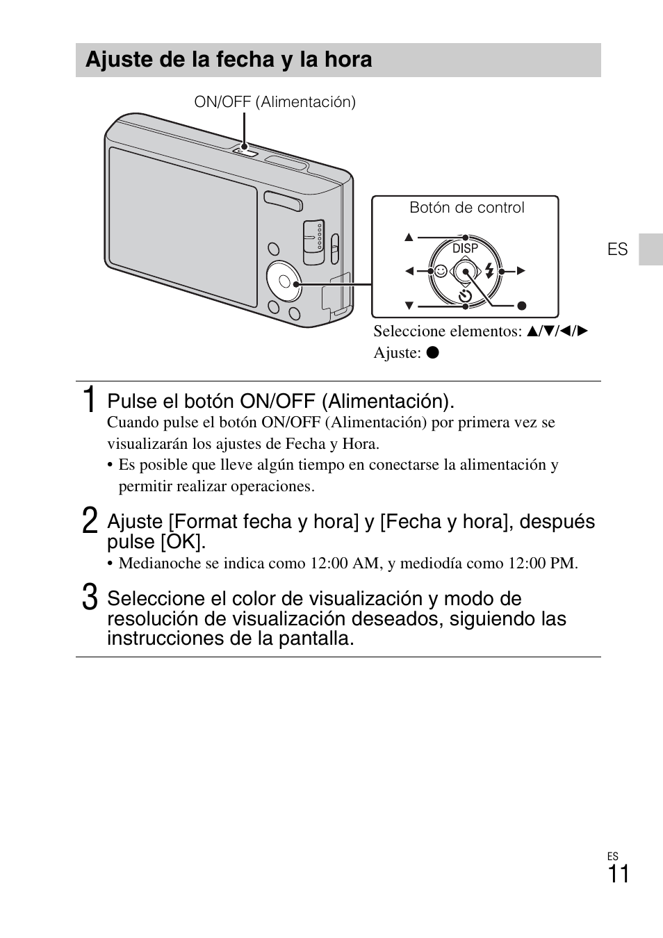 Ajuste de la fecha y la hora | Sony DSC-W610 User Manual | Page 35 / 52