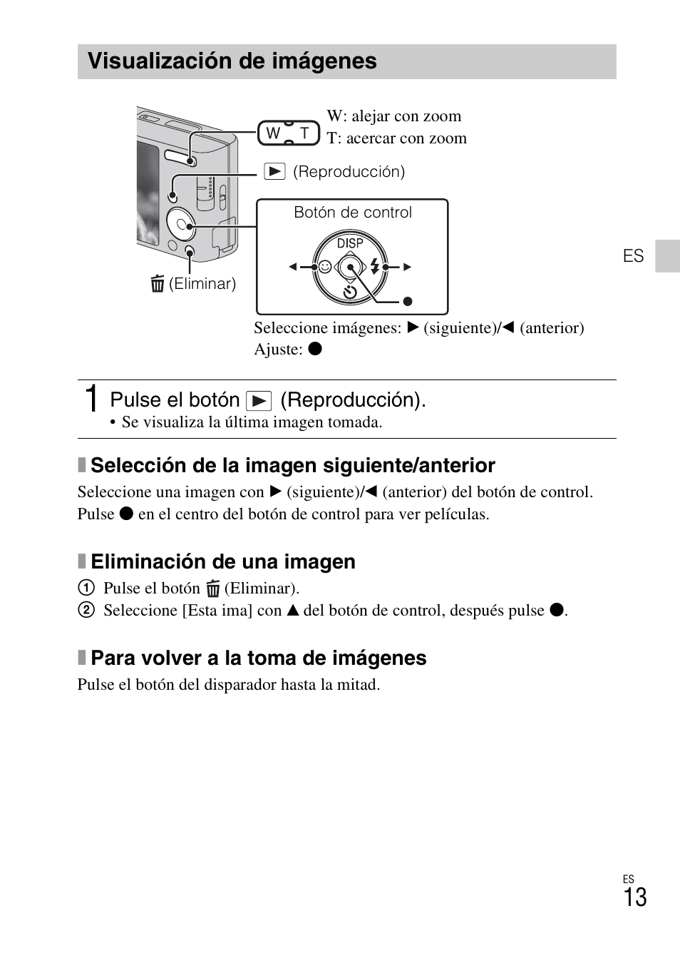 Visualización de imágenes | Sony DSC-W610 User Manual | Page 37 / 52