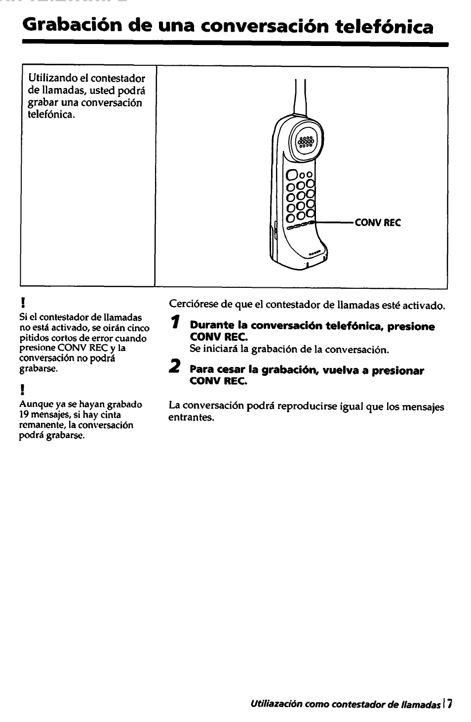 Grabación de una conversación telefónica | Sony SPP-A450 User Manual | Page 75 / 86