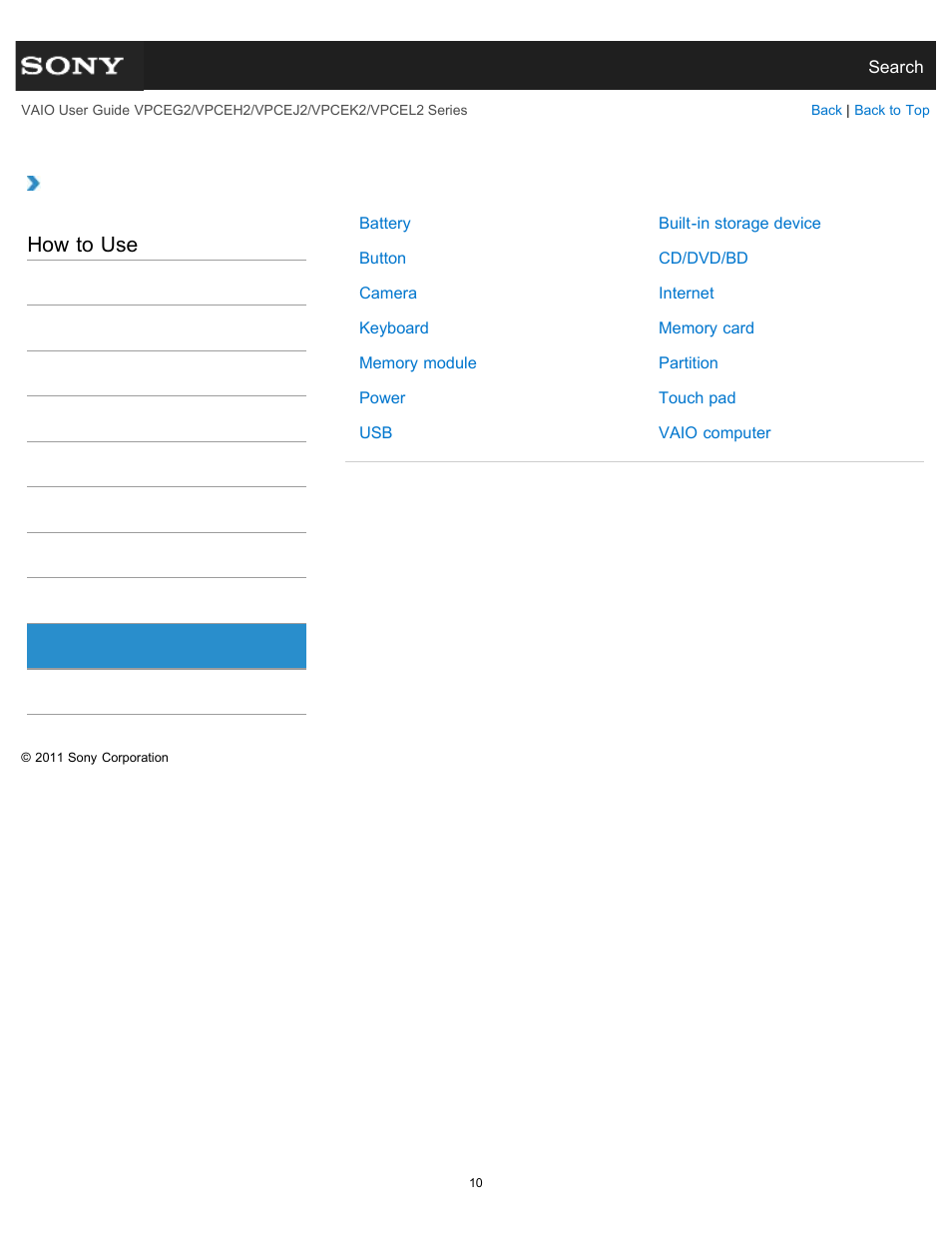 Other operations, How to use | Sony VPCEL2 Series User Manual | Page 10 / 360