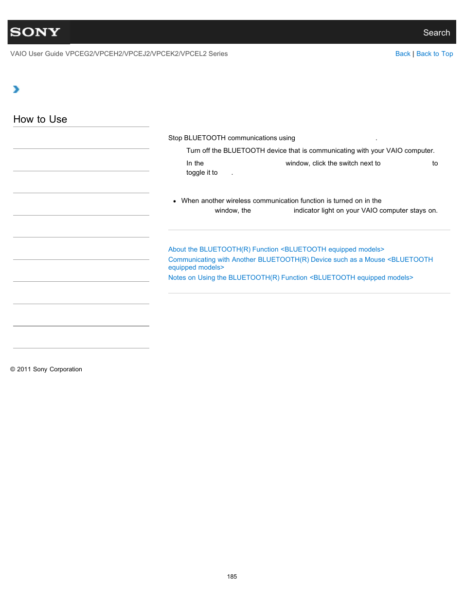 How to use | Sony VPCEL2 Series User Manual | Page 185 / 360
