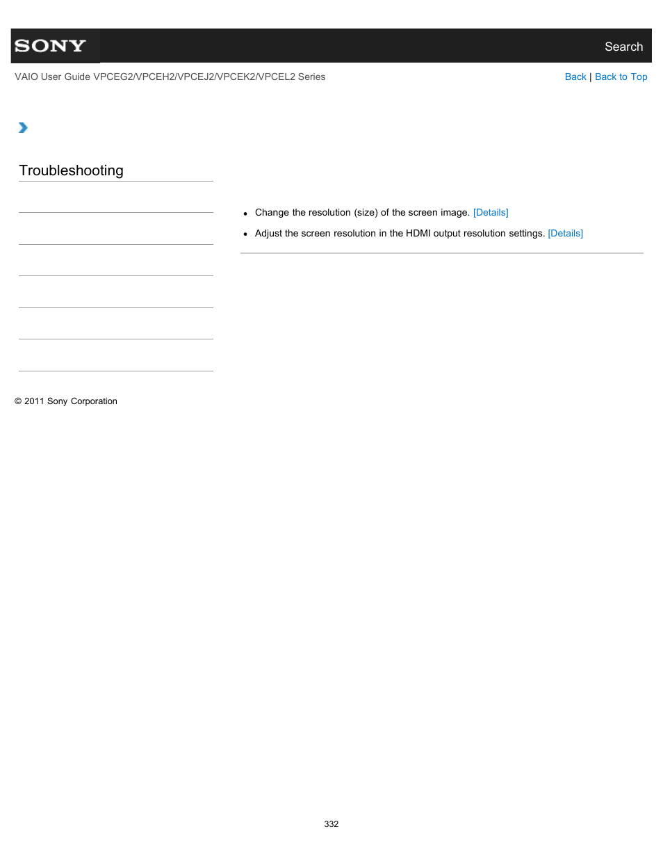Troubleshooting | Sony VPCEL2 Series User Manual | Page 332 / 360