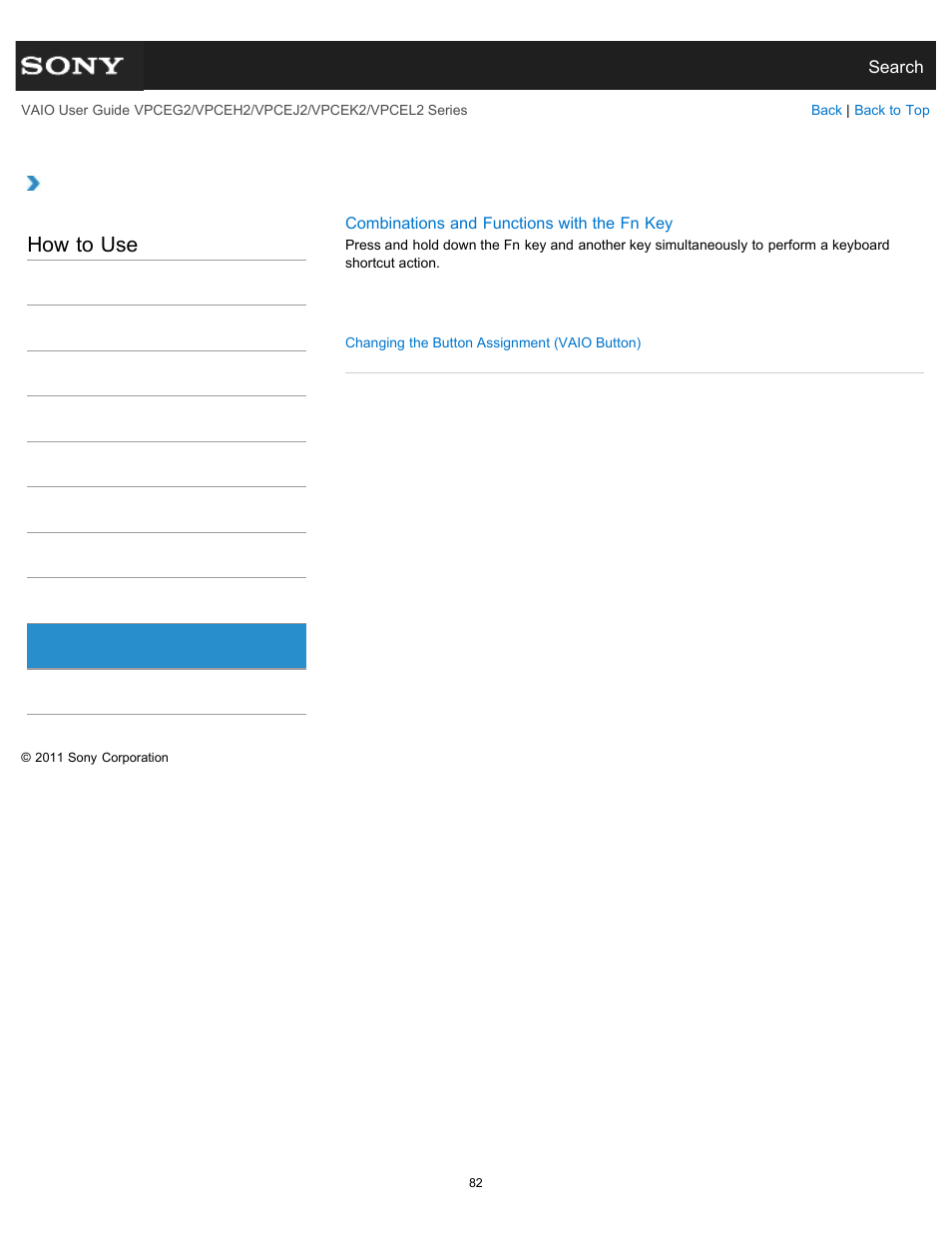 Keyboard, How to use | Sony VPCEL2 Series User Manual | Page 82 / 360
