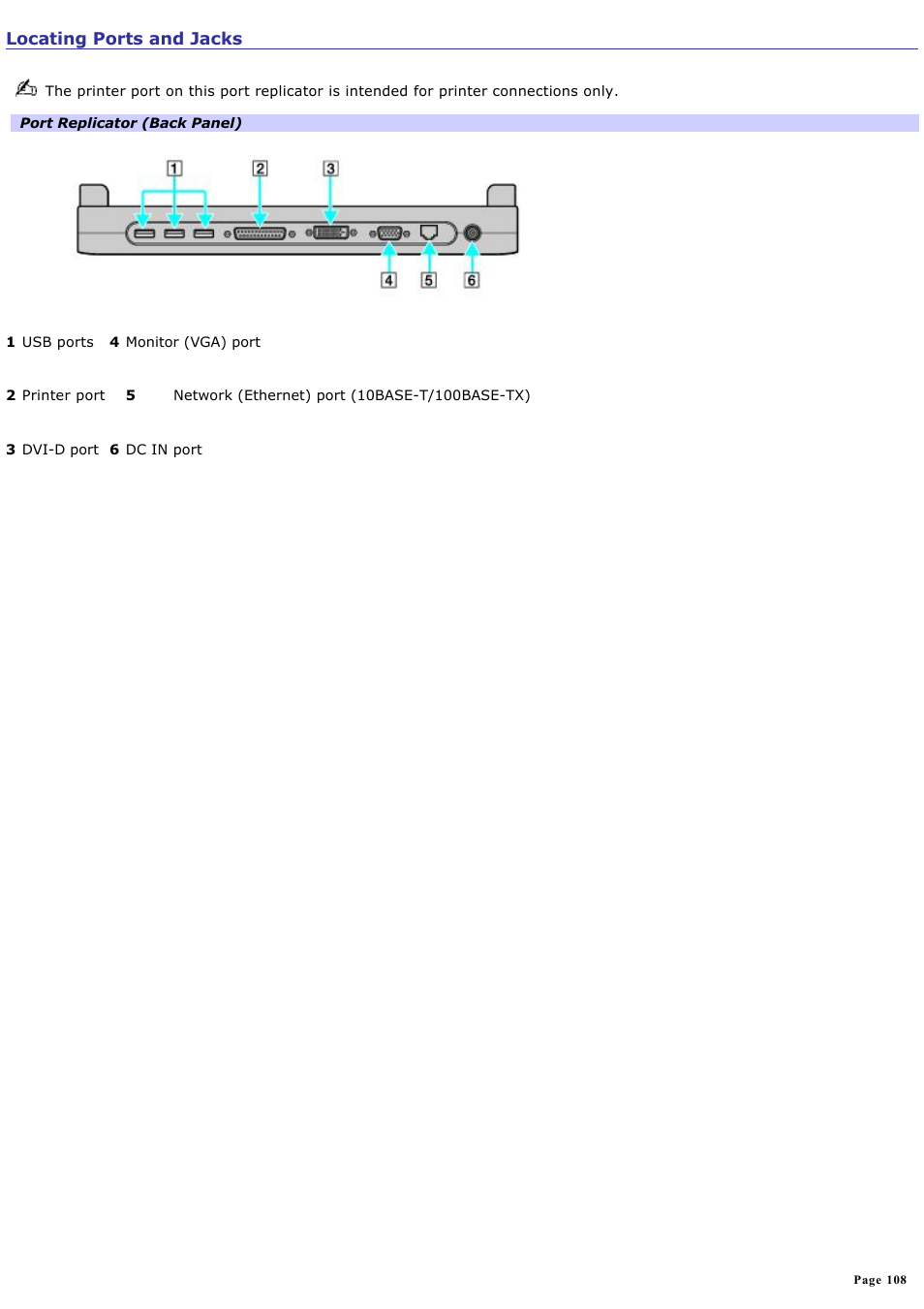 Locating ports and jacks | Sony VGN-S260P User Manual | Page 108 / 220