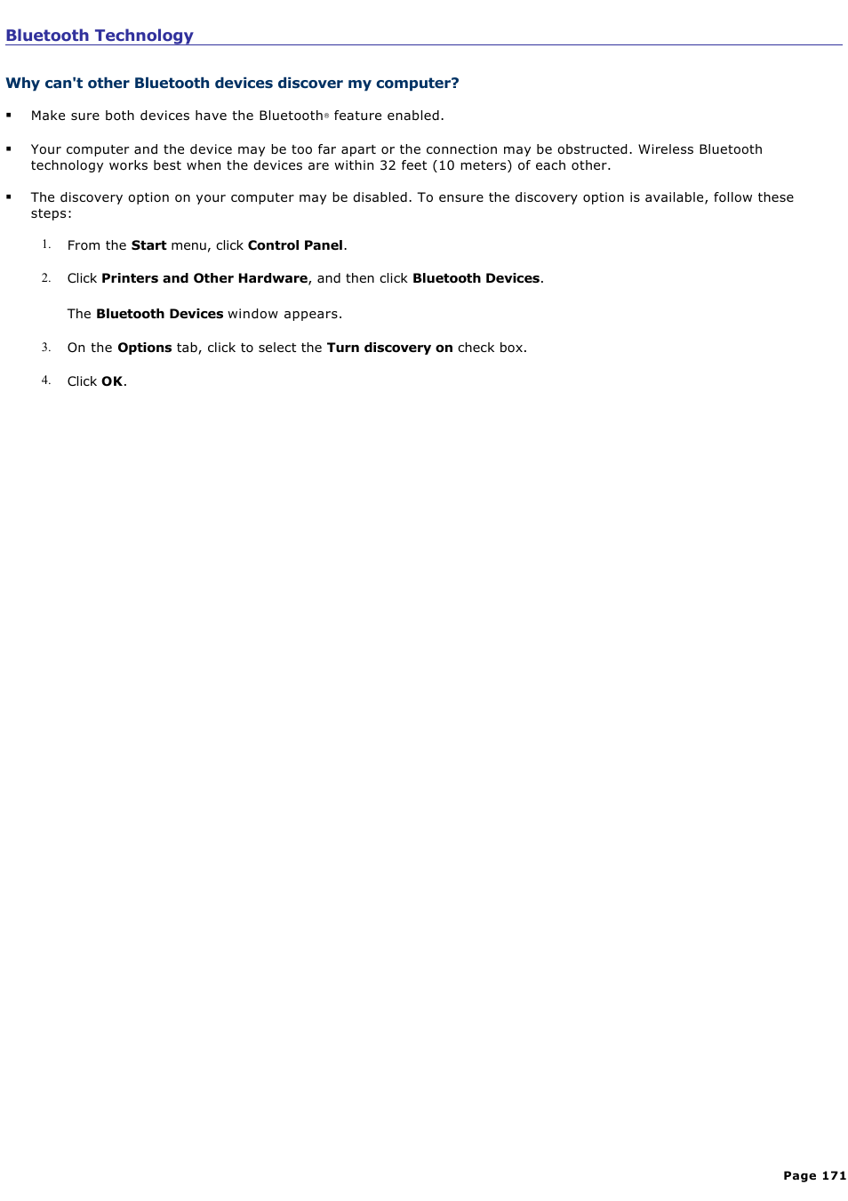 Bluetooth technology | Sony VGN-S260P User Manual | Page 171 / 220