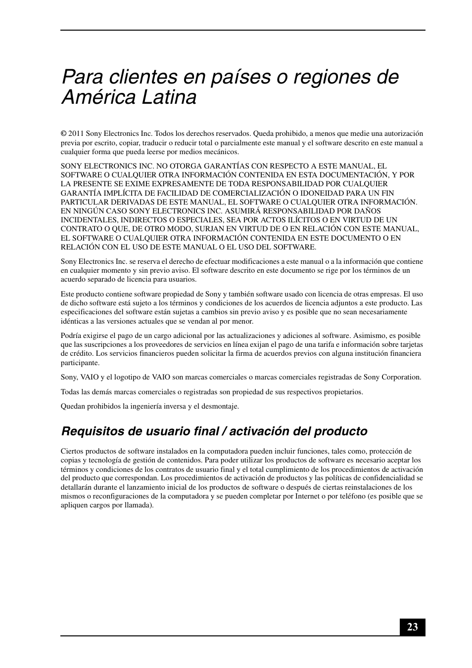 Sony VPCSA2HGX User Manual | Page 23 / 40