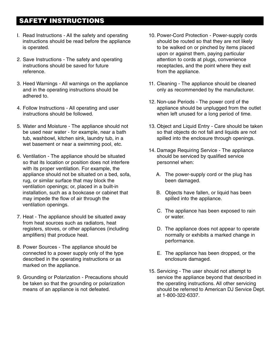 Safety instructions | American Audio DCD-PRO200 User Manual | Page 4 / 14