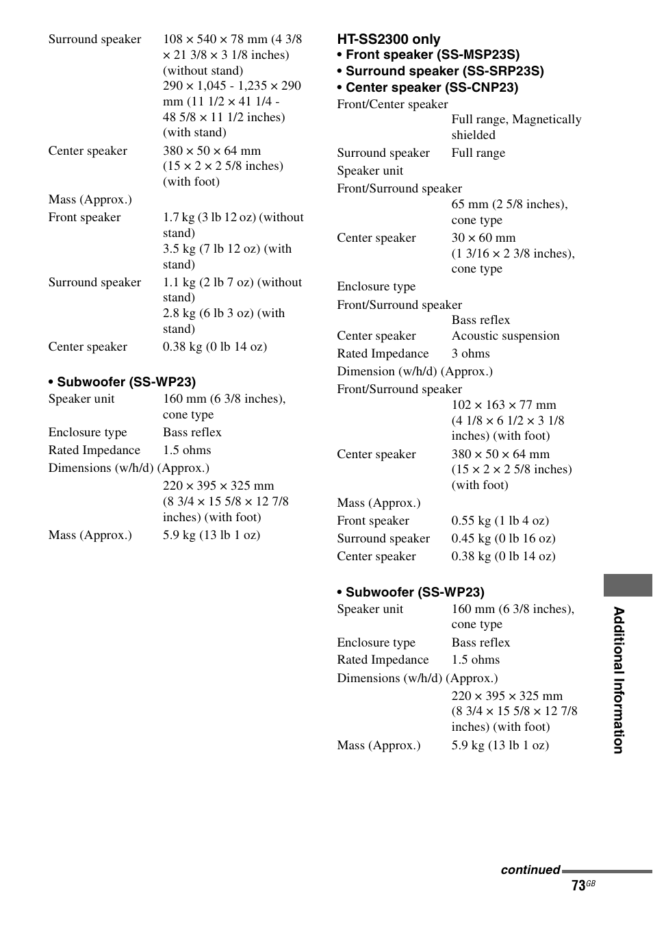 Sony STR-KS2300 User Manual | Page 73 / 76