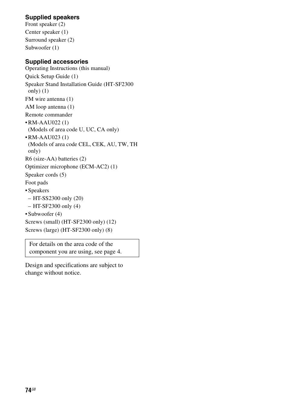 Sony STR-KS2300 User Manual | Page 74 / 76
