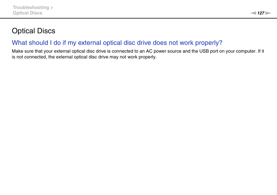 Optical discs | Sony VPCX131KX User Manual | Page 127 / 145