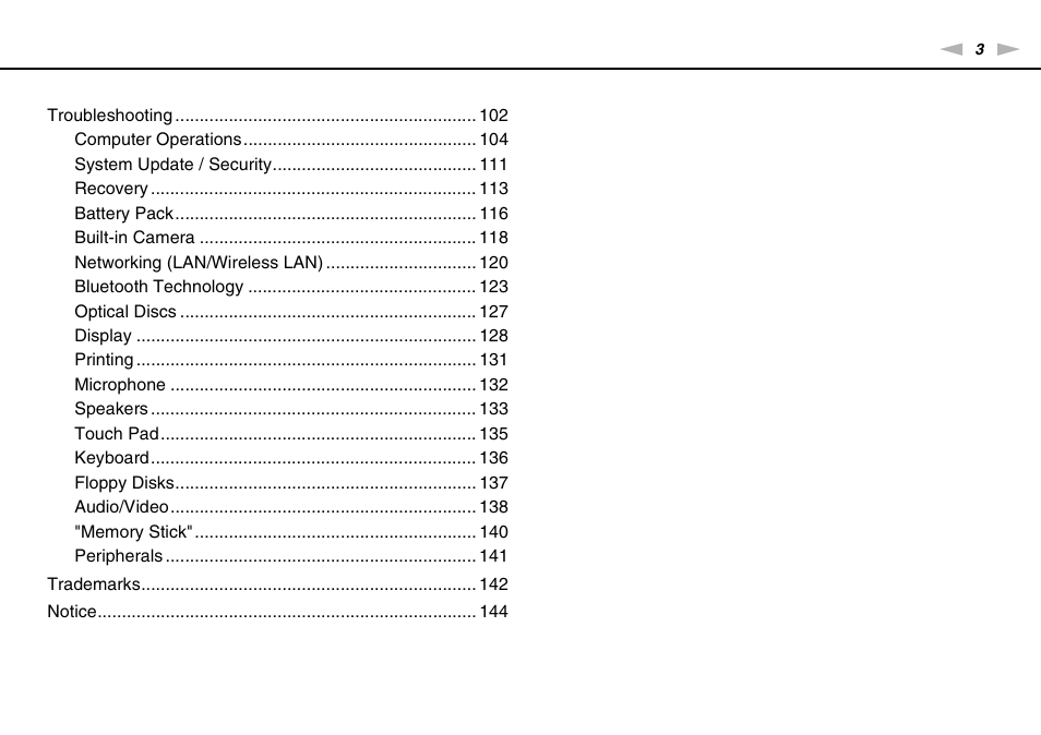 Sony VPCX131KX User Manual | Page 3 / 145