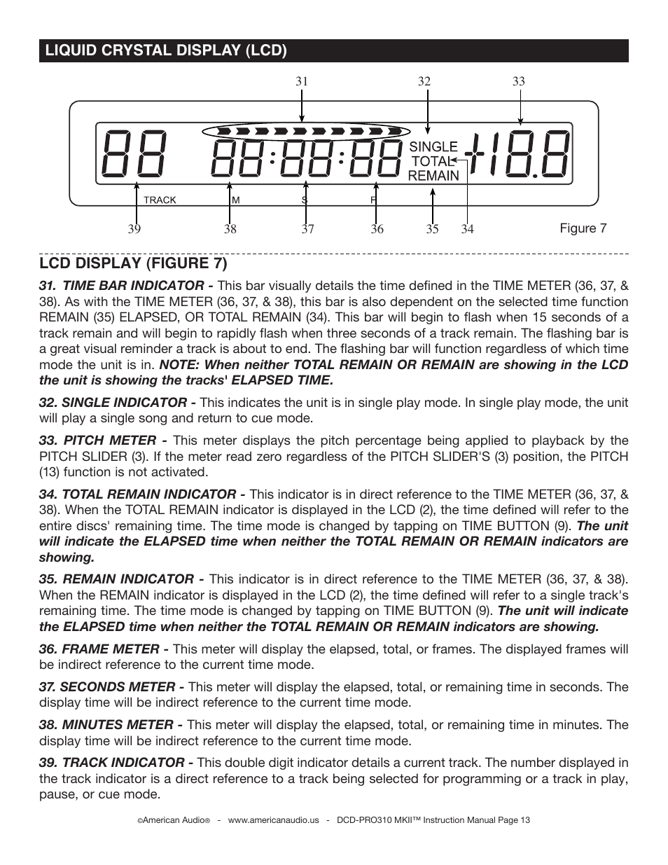 American Audio DCD-PRO310 MKII User Manual | Page 13 / 23