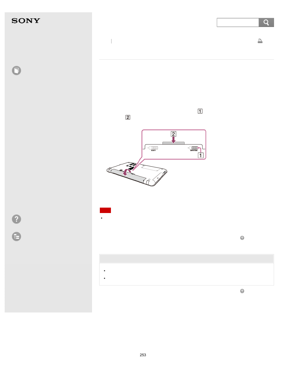 Removing the battery pack, User guide, How to use | Troubleshooting list of topics, Vaio fit 14e/15e | Sony Vaio SVF1421 User Manual | Page 253 / 450