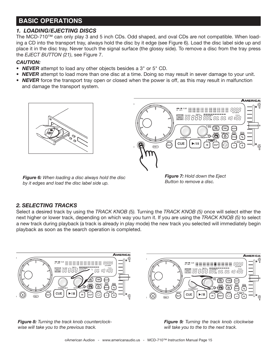 Basic operations | American Audio MCD-710 User Manual | Page 15 / 33