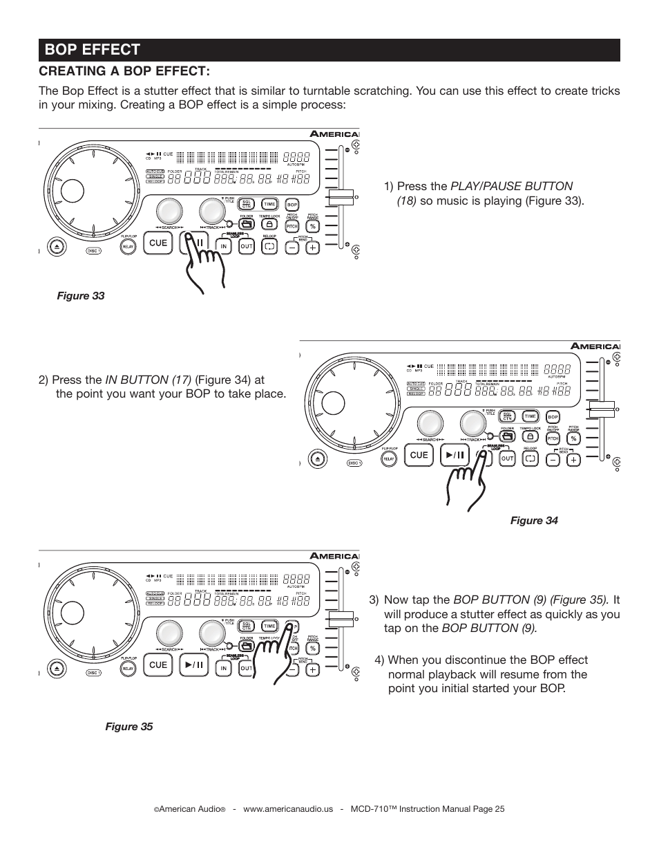 Bop effect | American Audio MCD-710 User Manual | Page 25 / 33