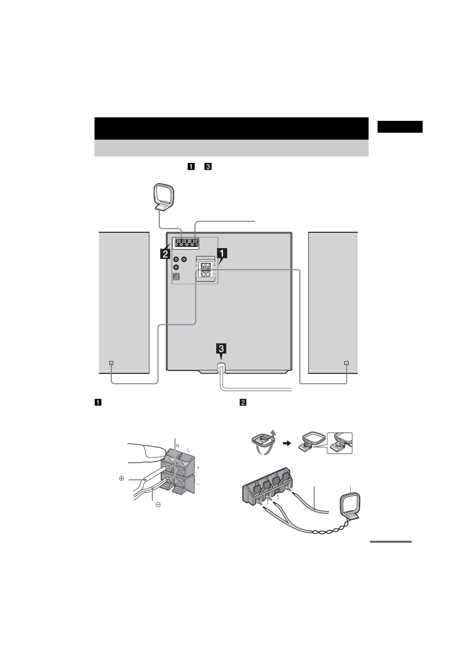 Getting started, Hooking up the system | Sony HCD-GSX100W User Manual | Page 7 / 44