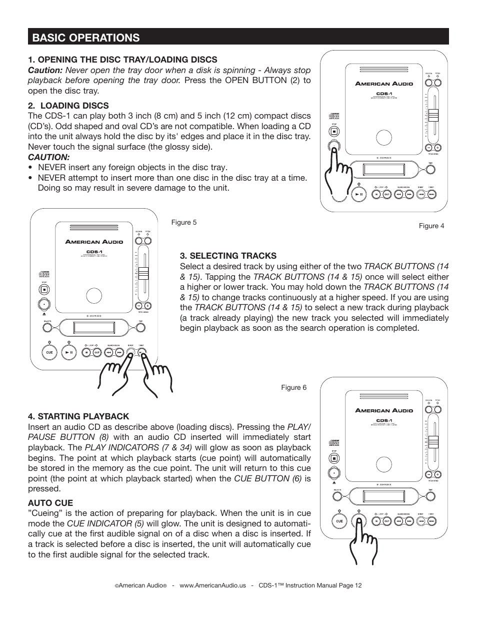 Basic operations | American Audio CDS-1 User Manual | Page 12 / 24
