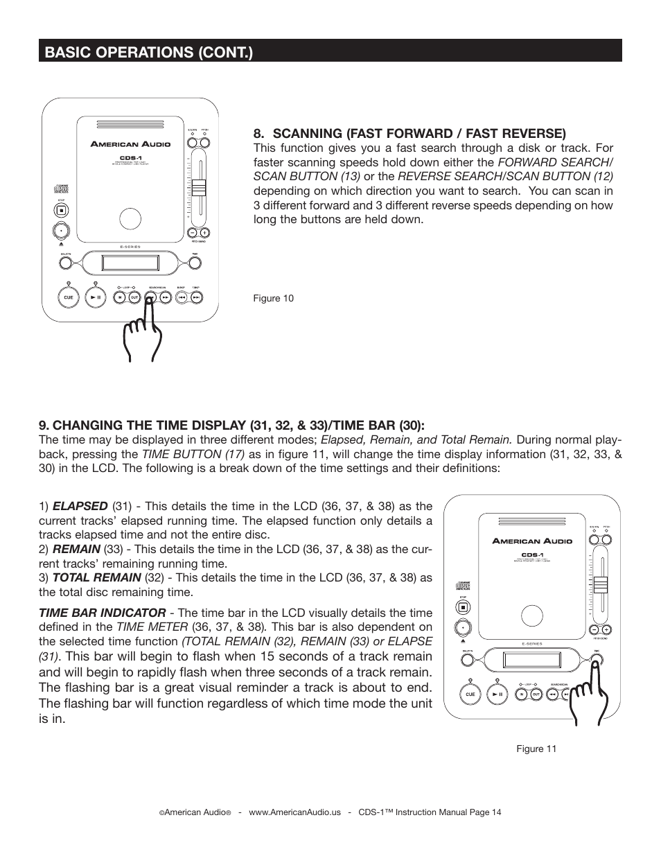 Basic operations (cont.) | American Audio CDS-1 User Manual | Page 14 / 24