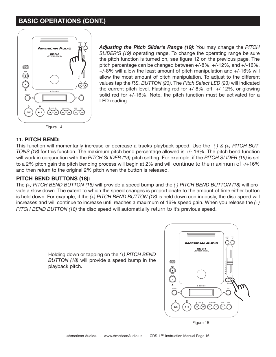 Basic operations (cont.) | American Audio CDS-1 User Manual | Page 16 / 24