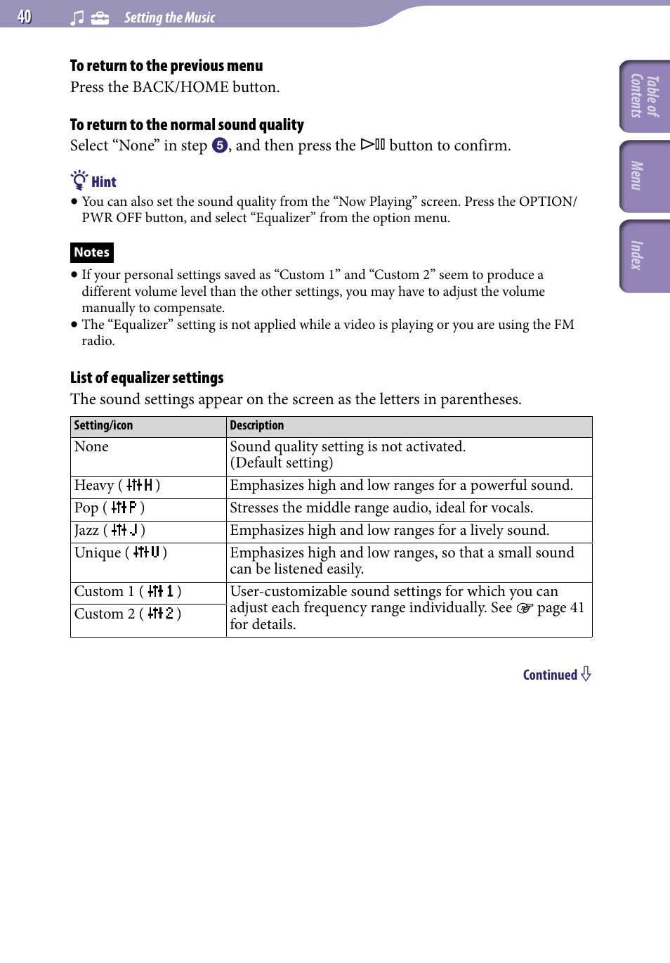 Sony NWZ-S716FSNC User Manual | Page 40 / 140