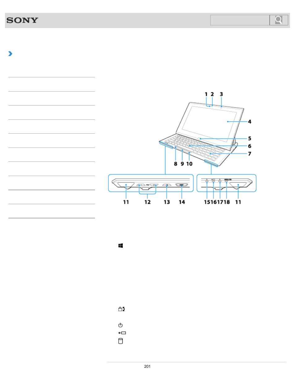 Parts and controls on the front, How to use | Sony SVD1122APXB User Manual | Page 201 / 408