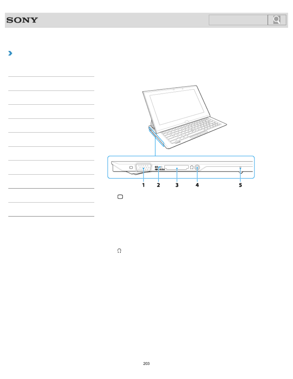 Parts and controls on the sides, Details, How to use | Sony SVD1122APXB User Manual | Page 203 / 408