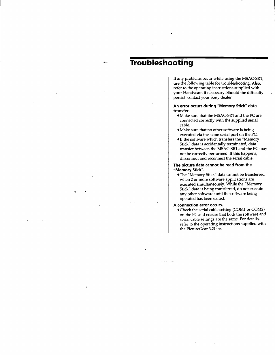 Troubleshooting | Sony DCR-PC100 User Manual | Page 10 / 11